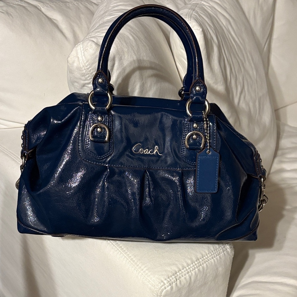 Coach Dark Blue Leather Satchel